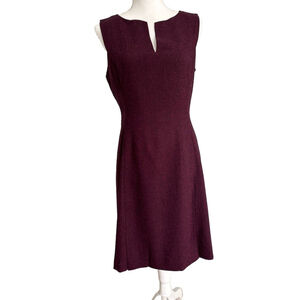 Marc NY GORGEOUS V Neck Sleeveless Plum/purple Fitted‎ Sheath Dress Size 8 NWT